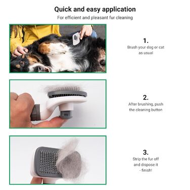 Набір з 3 щіток для собак та котів: для довгої та короткої шерсті, видалення підшерстя. Набір аксесуарів для догляду за тваринами