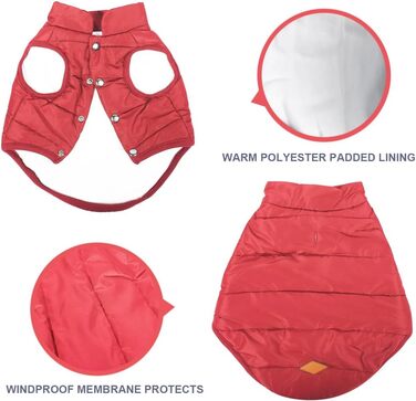Зимовий одяг для собак Meioro: тепла куртка, флісова жилетка, м'який світшот для маленьких та середніх собак (XXL, Rosso)