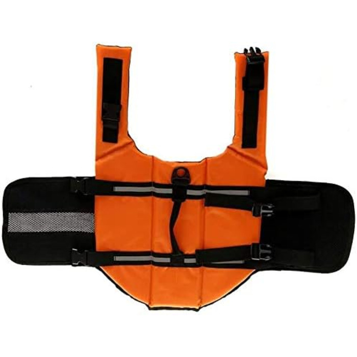 Жилет для плавання для собак - безпечний жилет-мандель для цуценят та великих собак (Помаранчевий, M)