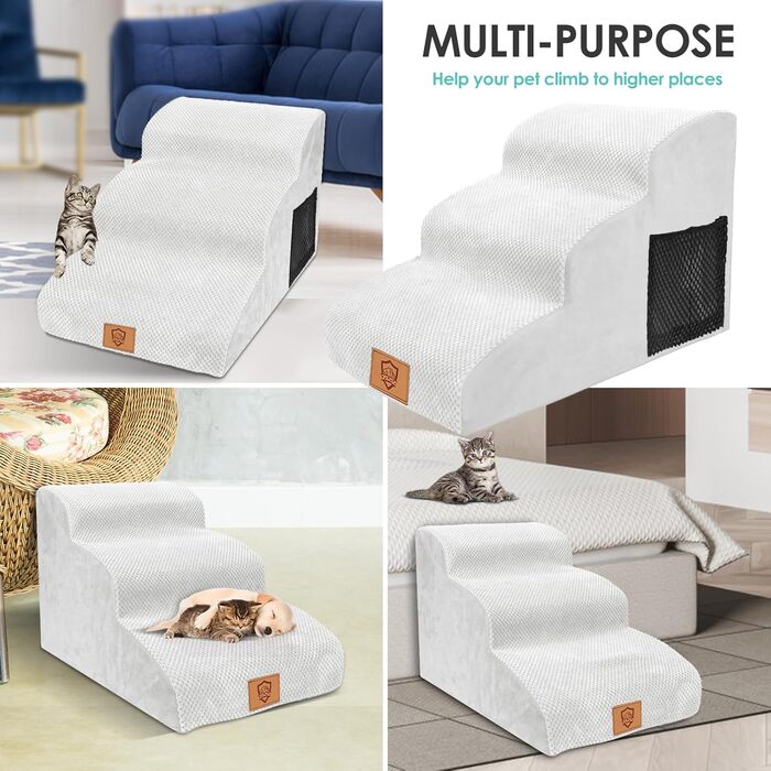 Сходи для собак Myiosus 60x40x40 см білі