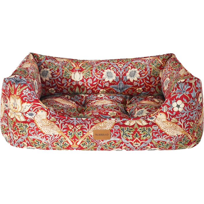 Клітинка для собак Rosewood x Morris & Co. з принтом William Morris (Erdbeerdieb Burgandy, Small), велика, з антиковзким дном, миється