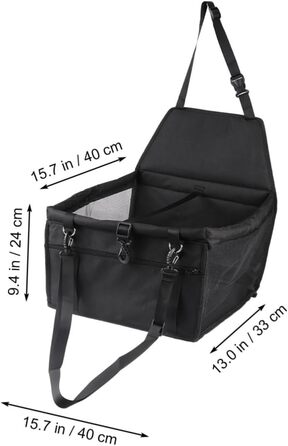 Сумка-переноска для собак та котів BESPORTBLE - чорна, з регульованим ременем безпеки та відділенням для зберігання