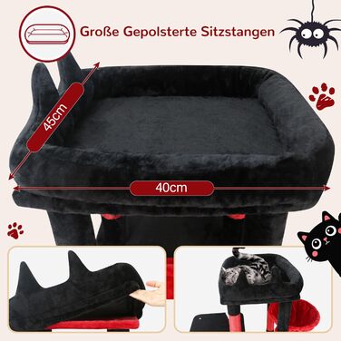 Драбина для котів Globlazer XL, Готичний стиль, сірий, 156 см, з будиночком та кігтеточками