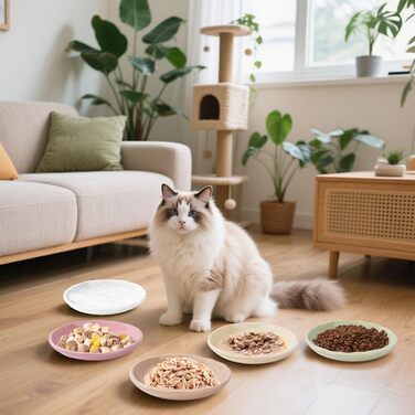 Набір мисок для котів Vikcvcsc 5 шт. з антиковзким дном, керамічні, для котів, кошенят та дрібних тварин