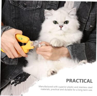 Безпечний тример для кігтів собак та котів BESPORTBLE з LED-підсвічуванням (14x5x2 см, жовтий)