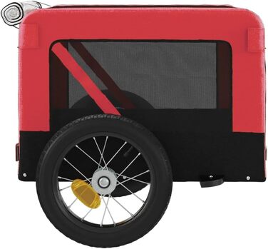 Причіп для велосипеда для собак та котів, червоно-чорний, Oxford-Gewebe & Eisen