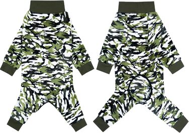 Теплий комбінезон для собак на зиму, після операцій, проти випадіння шерсті, зелений/камуфляж, розмір 26 (довжина спини 38 см, обхват грудей 60 см)