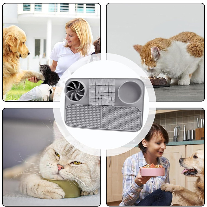 Лежанка-іграшка для собак з присосками, інтерактивна годівниця-головоломка, сірого кольору