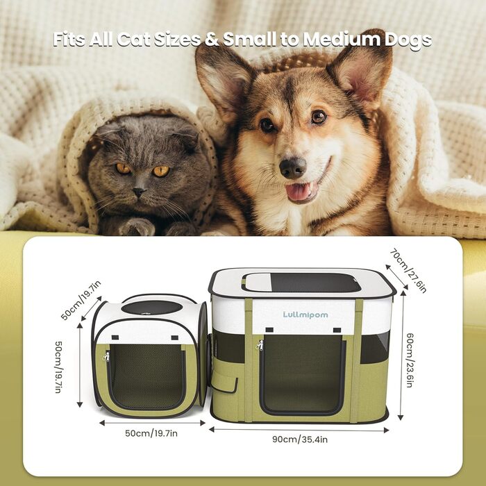 Переносний вольєр для котів та собак, водовідштовхувальний, міцний, для дому та вулиці, Pop-up, з сумкою, для подорожей та кемпінгу