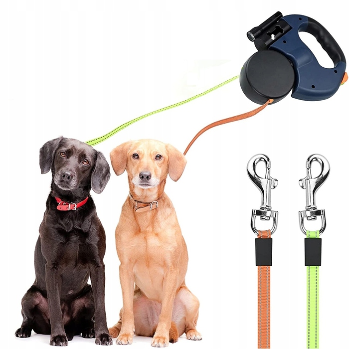 Регульований подвійний рулетка-повідець для собак 3M з LED-підсвіткою