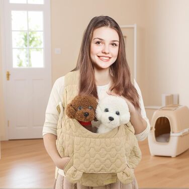 Рюкзак для кота | Дихаючий та м'який з кишенями, переноска для маленьких собак та кошенят, для подорожей, кемпінгу, прогулянок та їзди на коні (Хакі)