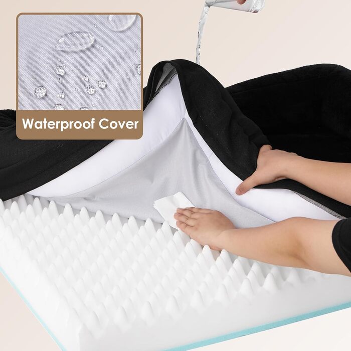 Ортопедичне ліжко для собак великих порід EHEYCIGA, 106.5x76x18.5 см, з піною з пам'яті, миється, водонепроникне, чорне