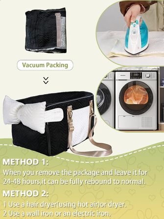 Автокрісло для собак маленьких порід, переносне автокрісло з м'яким, пральним подушками, для консолі авто, чорне (до 5,9 кг)