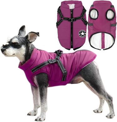 Водонепроникний теплий жилет для собак - теплий одяг для маленьких собак з D-порогом (фіолетовий, 2XL)