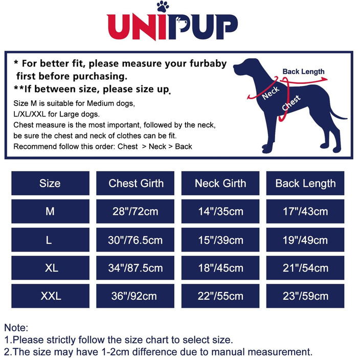 Піжама для собак UNIPUP U-COSP05XXL, великий розмір, після операцій, з м'якого матеріалу, еластична
