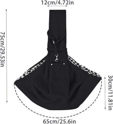 Сумка-слінг для собак та котів, чорна | Зручна переноска для тварин, для прогулянок та подорожей