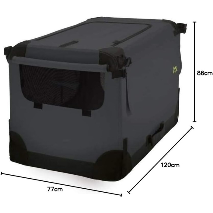 Maelson Soft Kennel складаний бокс для собак XXL, антрацит, 120×77×86 см