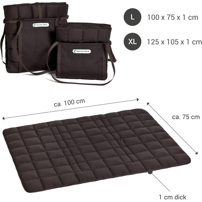 Сумка для собак та господарів Doctor Bark, зручна подорожня ковдра, підходить для алергіків, прання при 95°C, великий розмір, коричневий колір