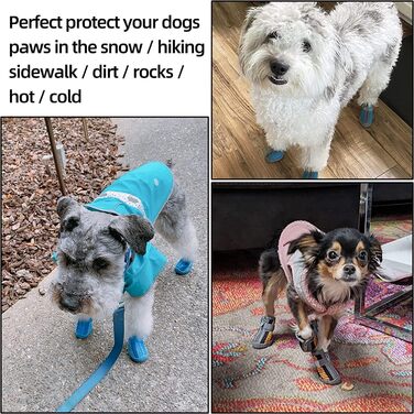 Водонепроникні чоботи для собак (4 шт.) з регульованими ремінцями та світловідбиваючими елементами, для собак малих та середніх порід