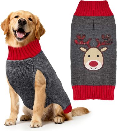 Стильний новорічний светр для собак та котів з оленем (сірий, XXL)