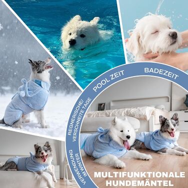 Рушник для собак середніх та великих порід, швидковисихаючий, з мікрофібри, для купання та плавання, довжина спини 40-50 см