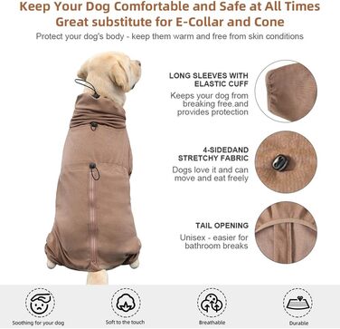 Піжама для великих собак Haustier, 6XL, кавовий, еластична, для дорослих собак