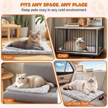 Самогріюча котяча ковдра 70 x 48 см: тепла та зручна підстилка для котів та собак, м'яка та неслизька, для дому та вулиці, можна прати