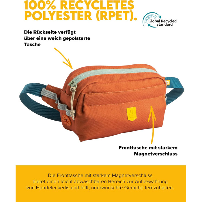 Сумка на пояс Woolly Wolf Alpha 360 для собак Terracotta Mix з перероблених матеріалів