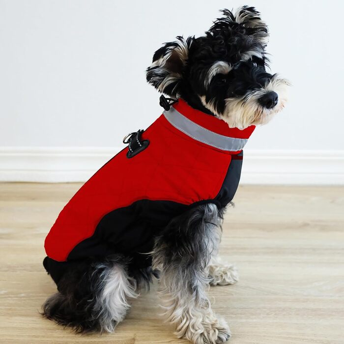 Водонепроникний зимовий одяг для собак Fadcaer: тепла куртка з флісовою підкладкою, світловідбиваючими елементами, для холодної погоди (S, червоний)