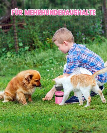 Складана пляшка для води для собак Lesotc, 520 мл, рожева - витоки виключені, для прогулянок, подорожей та кемпінгу