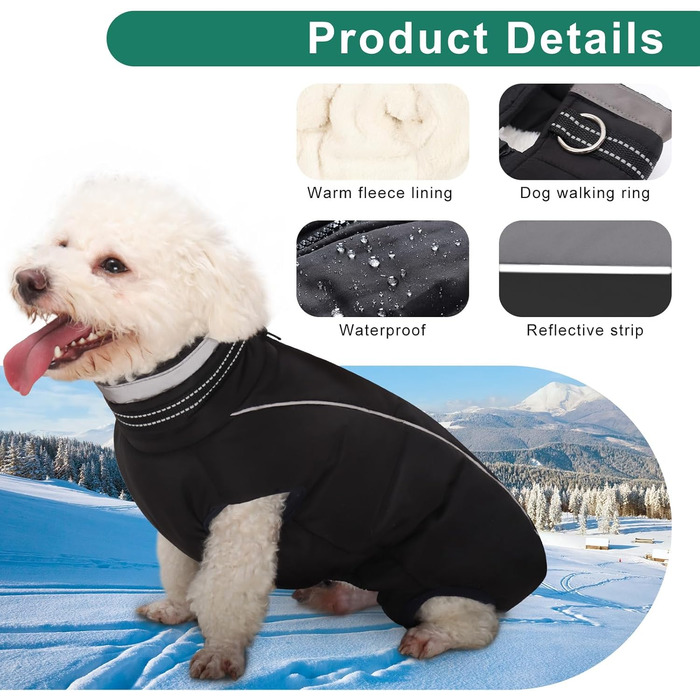 Тепла куртка для собак JUY'S SONG з флісовою підкладкою, без рукавів, з бавовняною основою та нагрудником, світловідбиваючі смуги, для зими/осені, рожевий (для дівчаток), чорний (для хлопчиків)