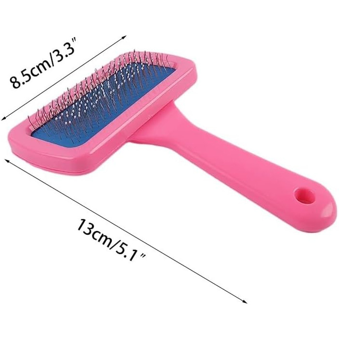 Бурштук для догляду за шерстю котів з довгим хутром, щітка для собак та котів, гребінець для котів, щітка для догляду за тваринами, для кошенят, кроликів, інструмент для видалення шерсті, масажна чистка, рожевий колір