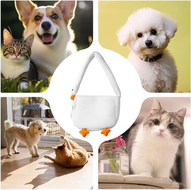 Рюкзак-переноска для тварин: переноска для котів та собак, анти-стрибковий дизайн, жорстка основа, для подорожей, з ременем, для цуценят, кошенят, снігу (S, Big goose)