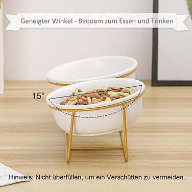 Підвищений набір мисок для собак та котів з підставкою - 2 шт. по 480 мл, кераміка, білий