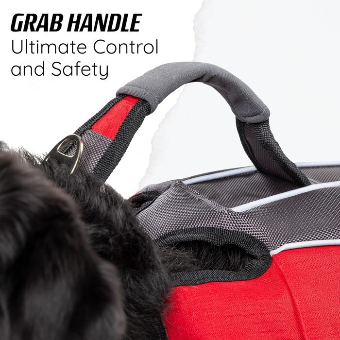 Оптимізована жилет для плавання собак Osprey, регульована, з ручкою, світловідбиваючі смуги, для малих, середніх та великих собак - жилет для безпечного плавання, XS