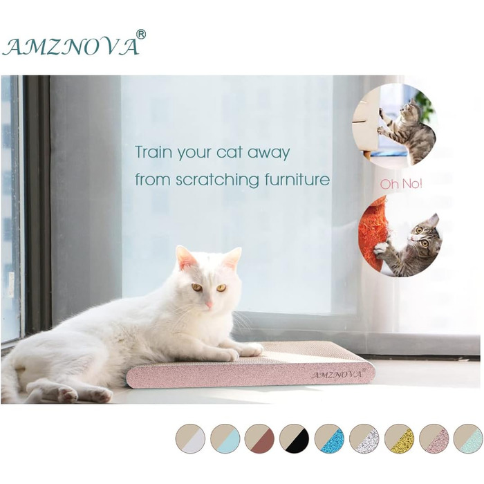 AMZNOVA Килимок для котів з картону з котячою м'ятою, килимок для дряпання, широкий, 43.2x30.5 см