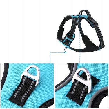 Регульована шлейка для собак HUGGY DOGGY, синя, розмір S