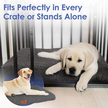 Ортопедичний килимок для собак American Kennel Club з memory foam, з комірчастою структурою, знімний чохол, неслизька підкладка, для полегшення болю в суглобах, дихаючий, довговічний, 42 x 27, сірий, 106,7 x 68,6 см