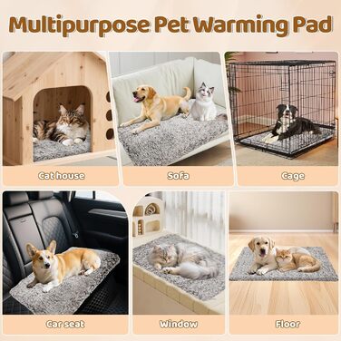 Самогріюча котяча/собача ковдра 115x72 см - XL, велика, флісова, без електроенергії, для дому та вулиці, знімна, миюча