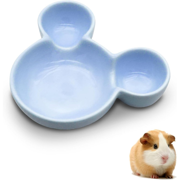 Миска для їжі та води для хом'яків LuckyOpt - мила форма мишки, кераміка, легко миється, для дрібних тварин, їжачок, білка, гризуни, цуцики (фіолетовий)
