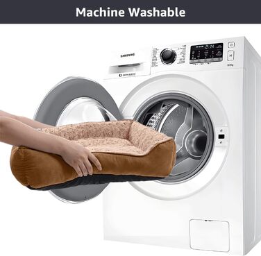 Крісло-ліжко для собак, миється, м'який плюш, заспокоююче, анти-тривожне, прямокутне, з неслизьким дном, 75 x 55 см, сірий (xs, коричневий)