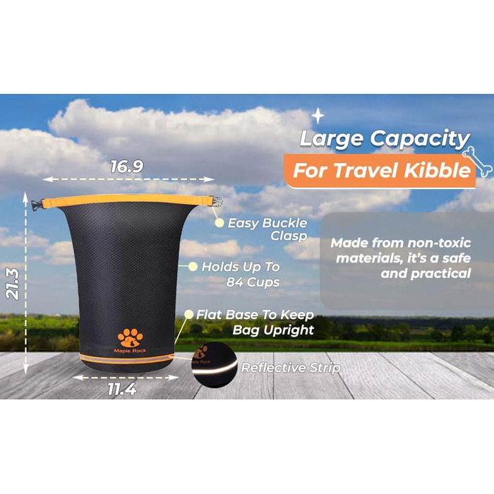 Сумка-переноска для тварин Maple Rock, 20 л, для подорожей, кемпінгу, з контейнером для корму, 84 чашки
