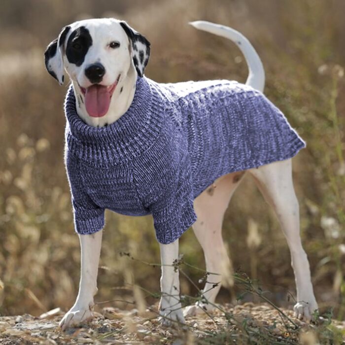 Теплий в'язаний пуловер для собак та котів (S, блакитний)