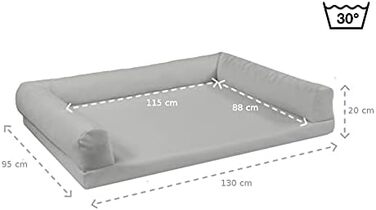 Ортопедичне ліжко для собак Juelle, великі породи, XL (130x95 см), сірий графіт