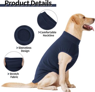 Пуловер для собак HEYWEAN: теплий флісовий костюм для маленьких, середніх та великих собак XL, синій