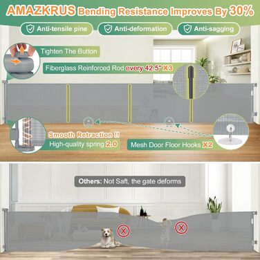 Розсувне захисне огородження для дітей та собак, 400 см, біле. Захист для сходів/коридору/інтер'єру/екстер'єру.