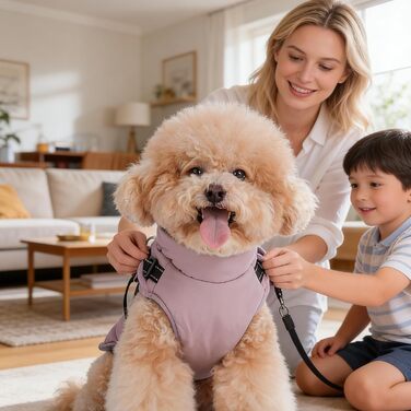 Водонепроникний собачий нашийник та теплий одяг для собак на зиму, теплий одяг для собак малого та середнього розміру, собачий светр з безпечними світловідбиваючими смугами (Рожевий, 2XL)