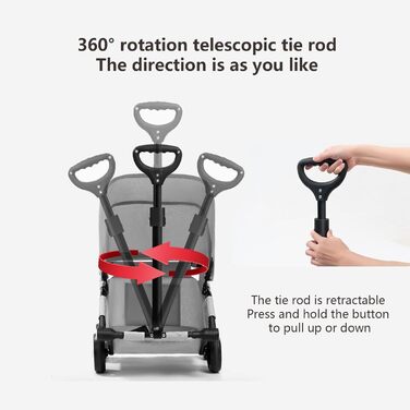 Візок для собак Loyimioo Mini - легкий, складаний, з UV-захистом та поворотним ручками. Підходить для маленьких та середніх собак. Колір: сірий.