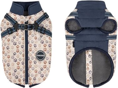 Зимова куртка для собак з шлейкою, для малих та середніх собак, водонепроникна, регульована, розмір XX-Large, блакитна