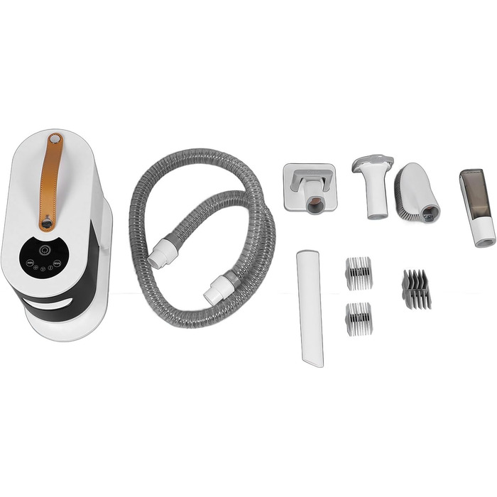 aqxreight Пылесос для шерсти собак 2L, набор для ухода за питомцем с машинкой для стрижки. Легко собирает шерсть. Тихий пылесос для стрижки густой шерсти.